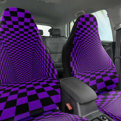 Dark Slate Gray Pastel Goth Optical Illusion Trippy Art | Car Seat Covers