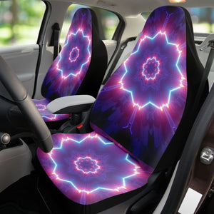 Dark Slate Gray Neon Tie Dye Cyber Rave 2 | Car Seat Covers