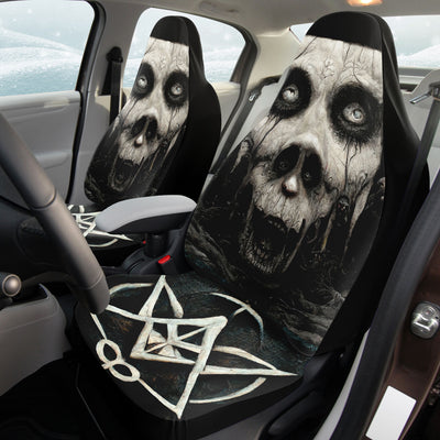 Light Gray Hells Mouth 2 Horror Art | Car Seat Covers