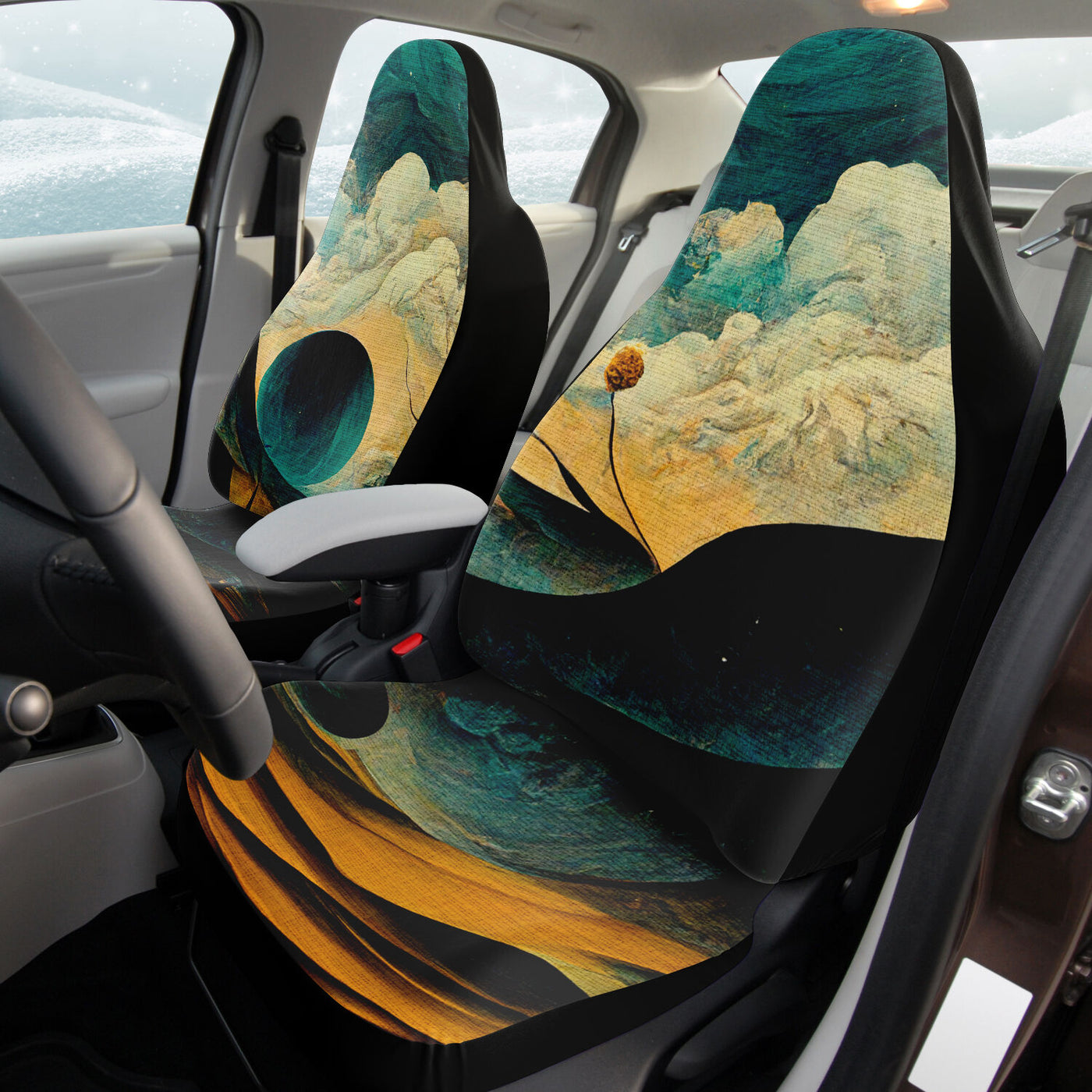 Tan Abstract Art 3 | Car Seat Covers