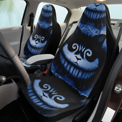 Black Blue Cat Smiling Witchy Decor | Car Seat Covers