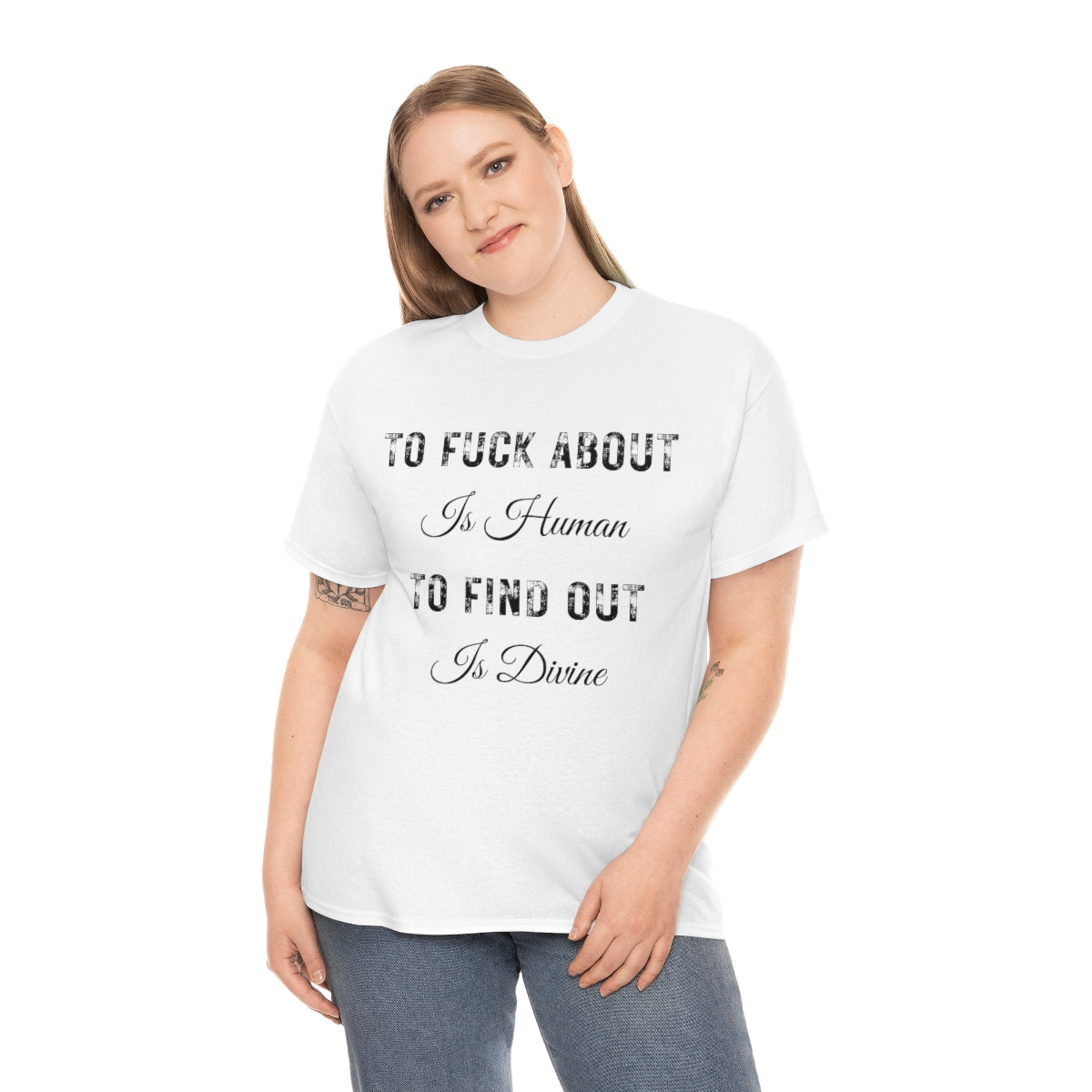 Antique White To fuck about is Human | T-Shirt