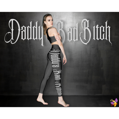 Dark Slate Gray Daddy's Bad Bitch | Yoga Leggings