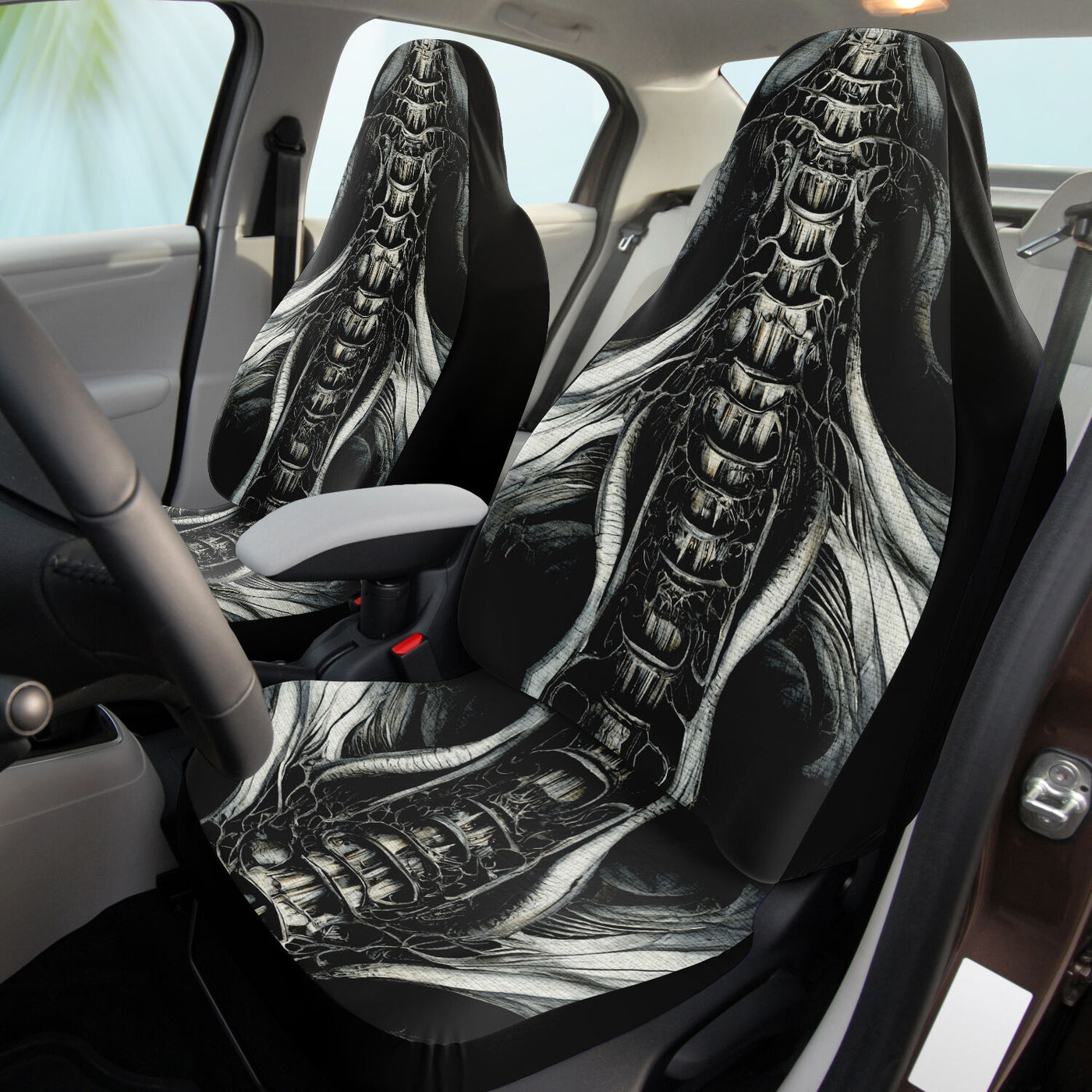 Gray Throne Of Bones 7 Gothic | Car Seat Covers