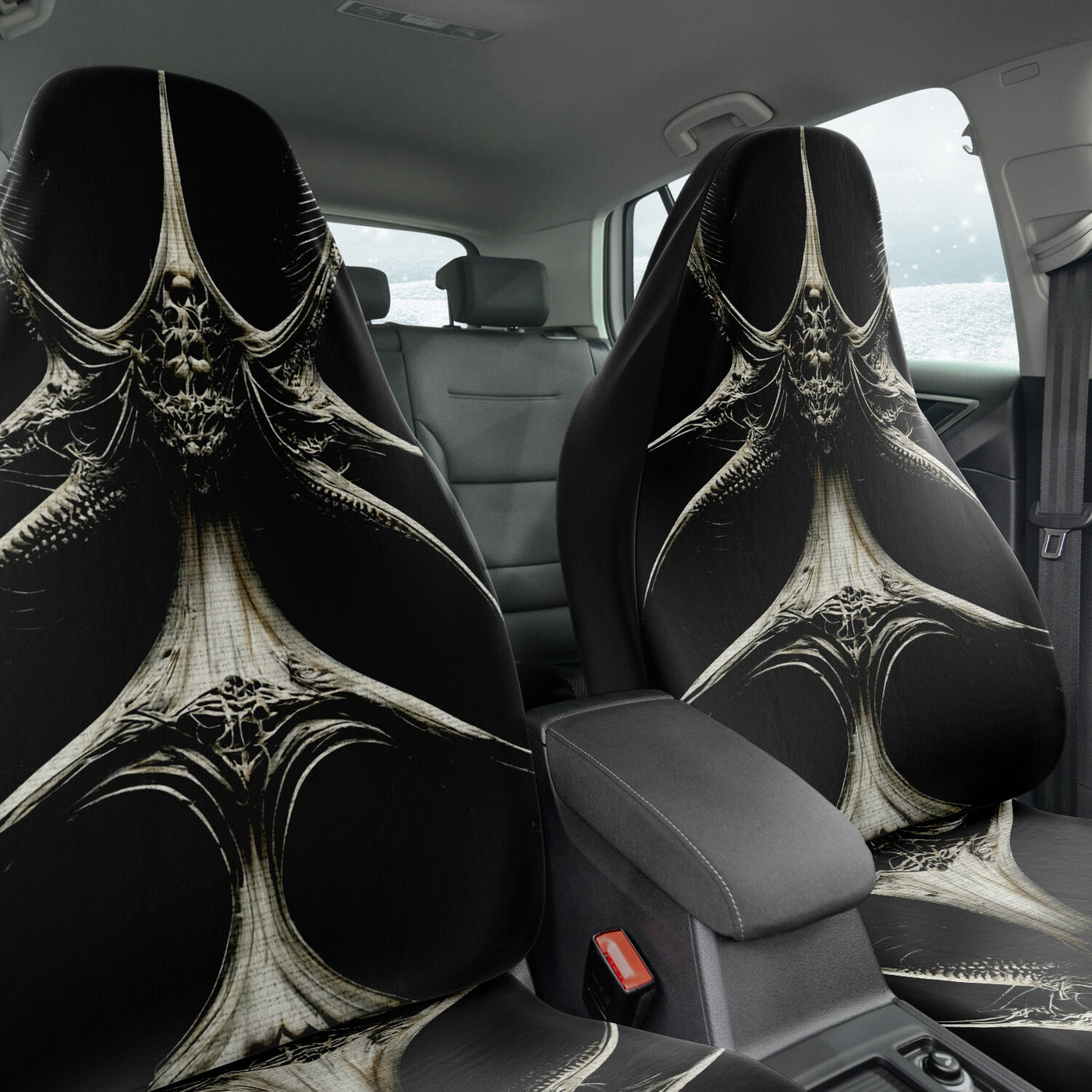 Dark Slate Gray Throne Of Bones 6 Gothic | Car Seat Covers