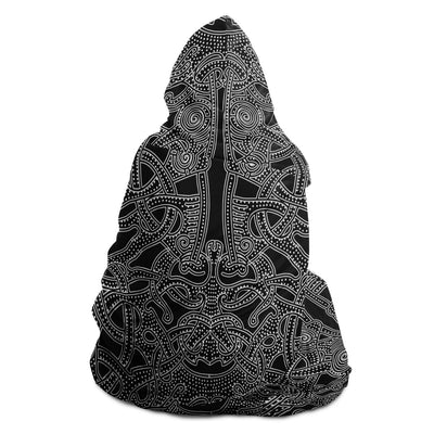 Gray tribal 1 Hooded Blanket-Frontside-Design_Template copy