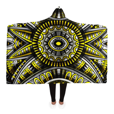 Light Goldenrod Festival Clothes Tribal Lines 5 | Hooded Blanket