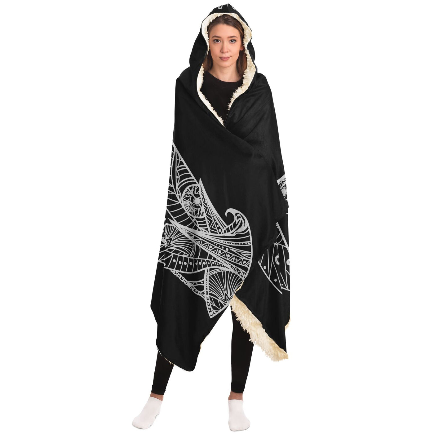 Gray egyptian 2 Hooded Blanket-Frontside-Design_Template copy