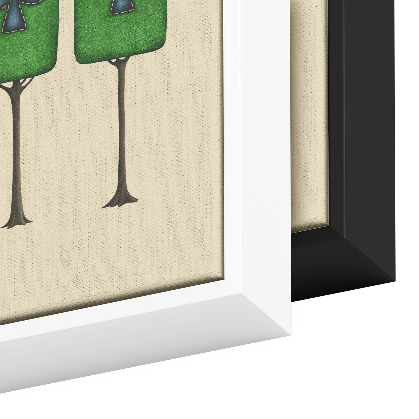 Alice Card Bushes | Framed Canvas Print