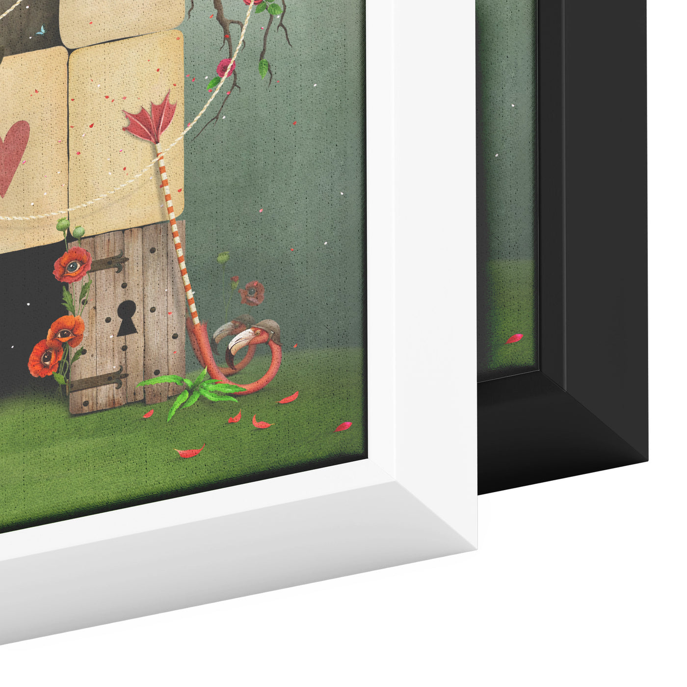 Alice Card House | Framed Canvas Print