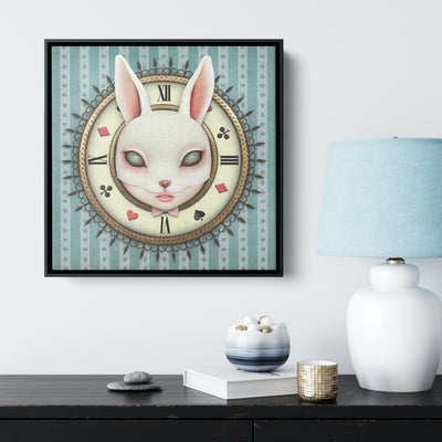 Alice Rabbit Clock 2 | Framed Canvas Print
