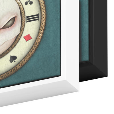Alice Rabbit Wall Clock | Framed Canvas Print