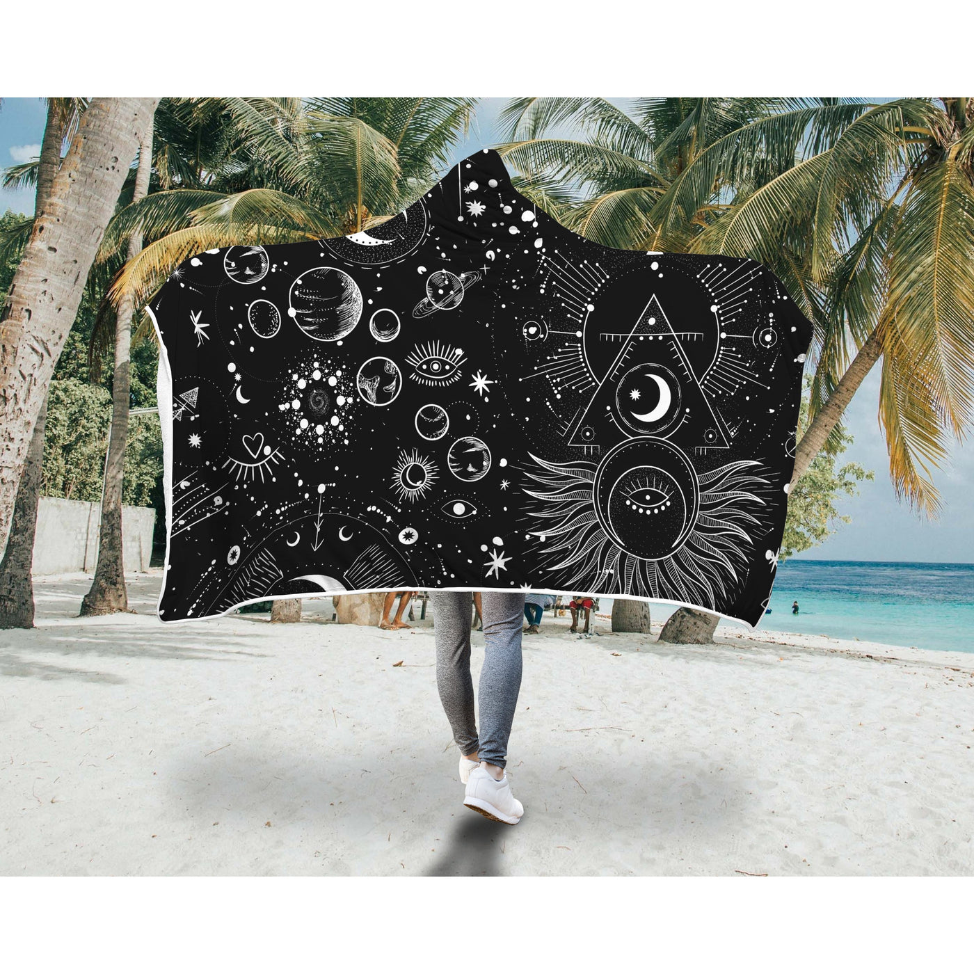 Gray Celestial Bodies Rave Outfit | Hooded Blanket