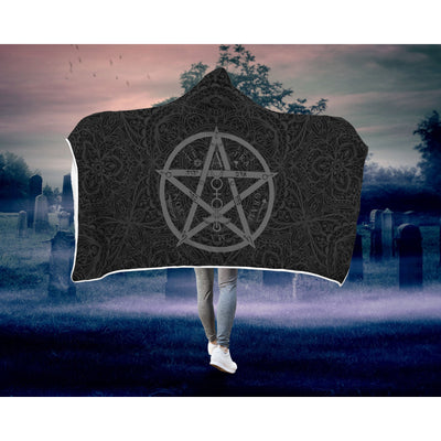 Dark Slate Gray witchy 33 Hooded Blanket-Frontside-Design_Template copy
