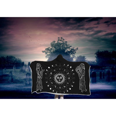 Dark Slate Gray witchy 1 Hooded Blanket-Frontside-Design_Template copy