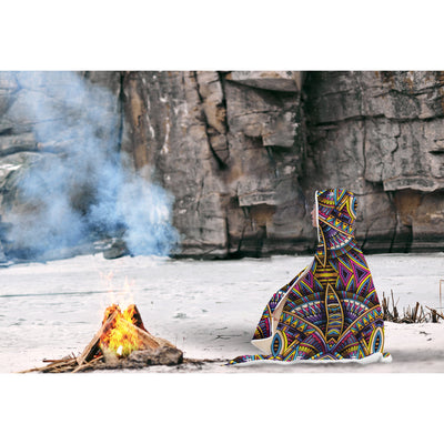 Light Slate Gray Festival Clothes Tribal Lines 26 | Hooded Blanket