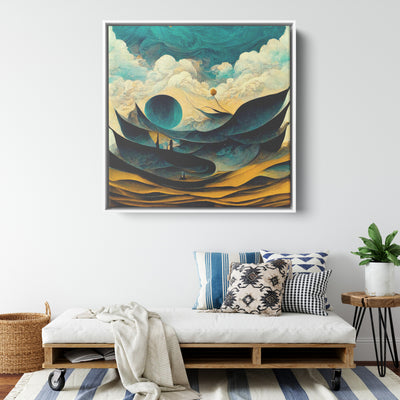 Calming Abstract Office Art 1 | Framed Canvas Print