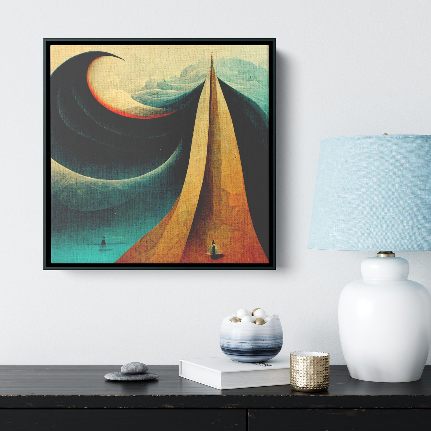 Calming Abstract Office Art 3 | Framed Canvas Print