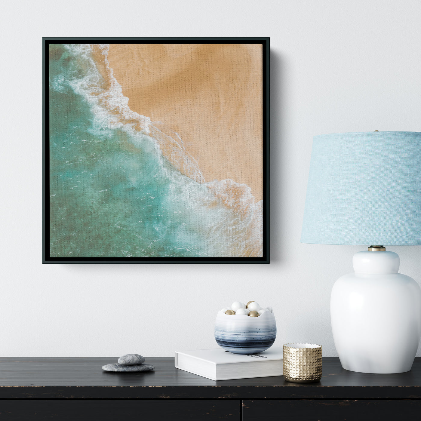 Calming Abstract Office Art 6 | Framed Canvas Print