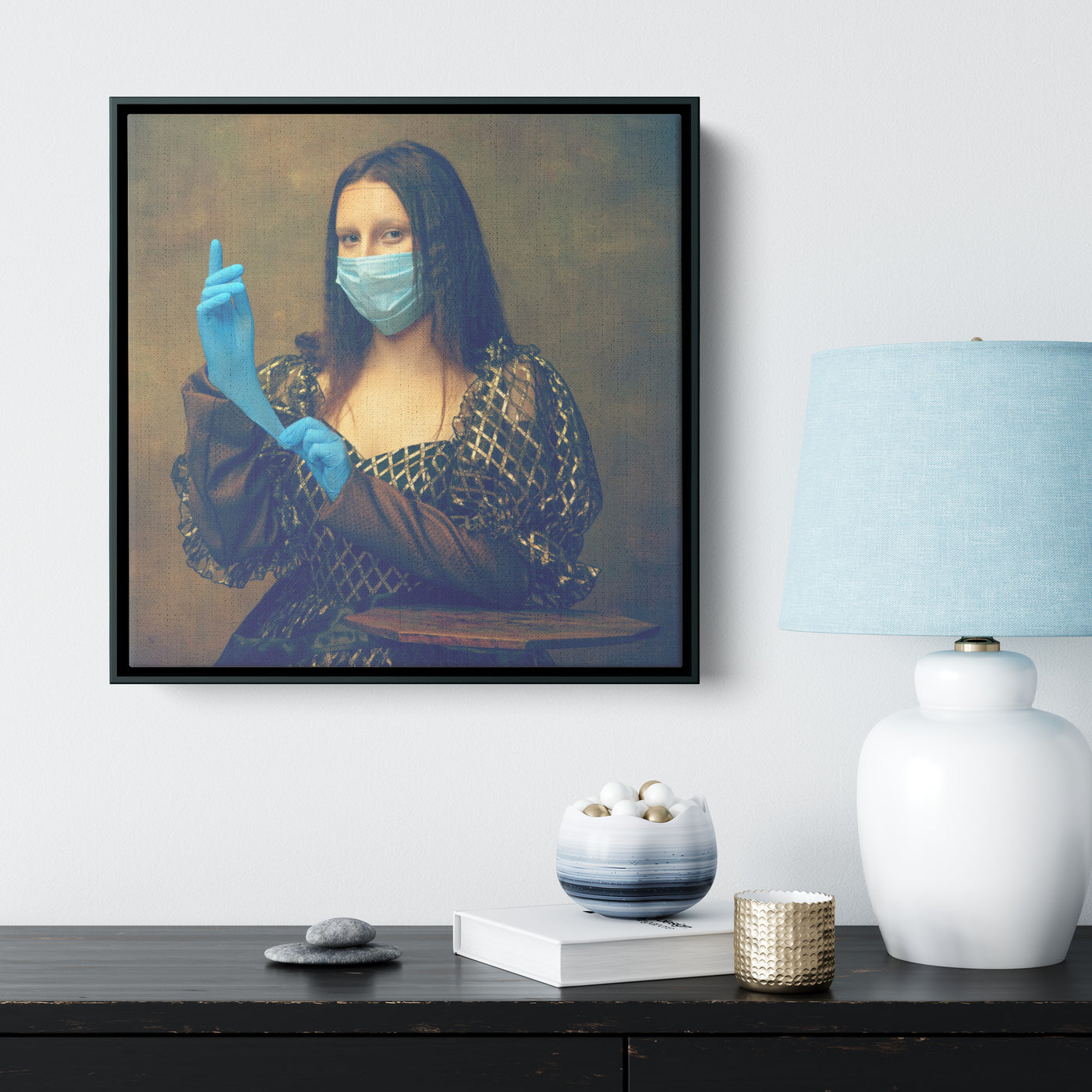 Doctor Mona Lisa | Framed Canvas Print