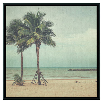 Faded Palm Trees | Framed Canvas Print