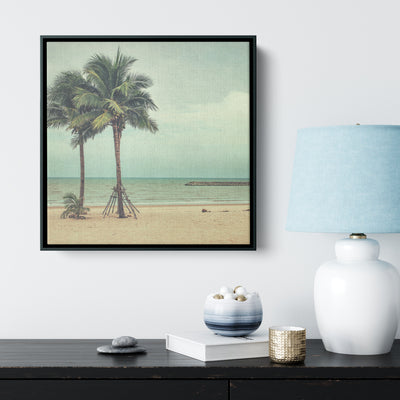 Faded Palm Trees | Framed Canvas Print