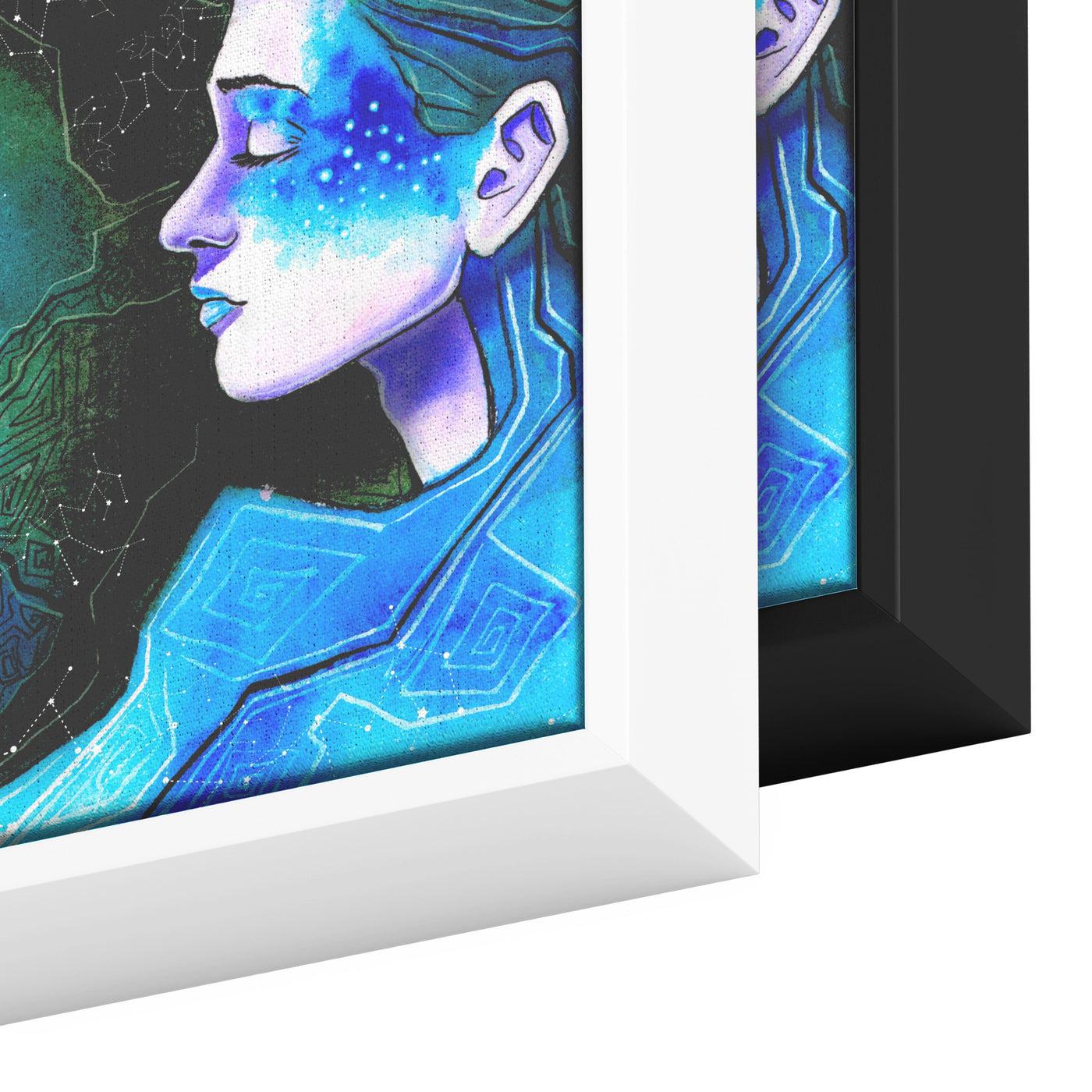 Gemini Blue Astrology | Framed Canvas Print