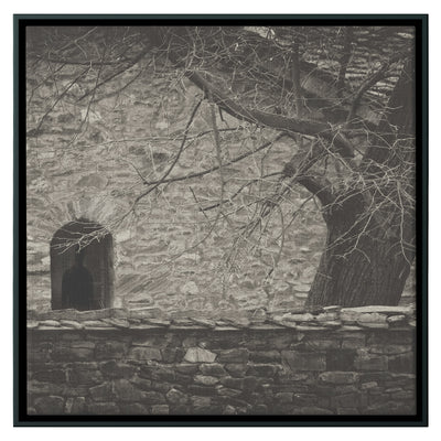 Gray Gothic Setting | Framed Canvas Print