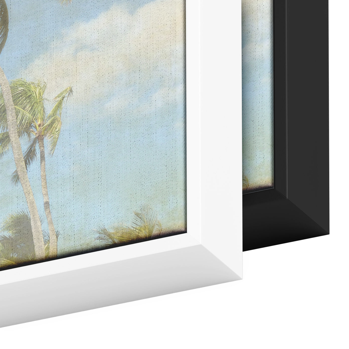 Grunge Palm Trees | Framed Canvas Print