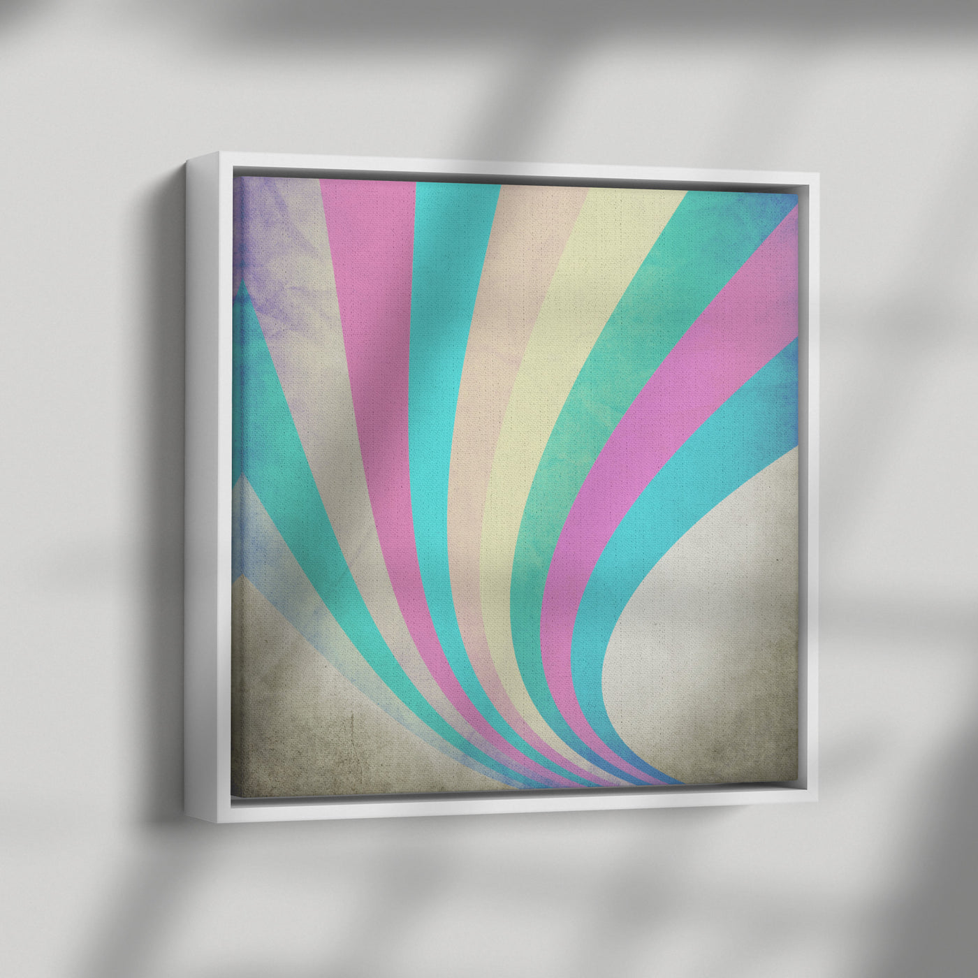 Grunge Pastel Waves | Framed Canvas Print