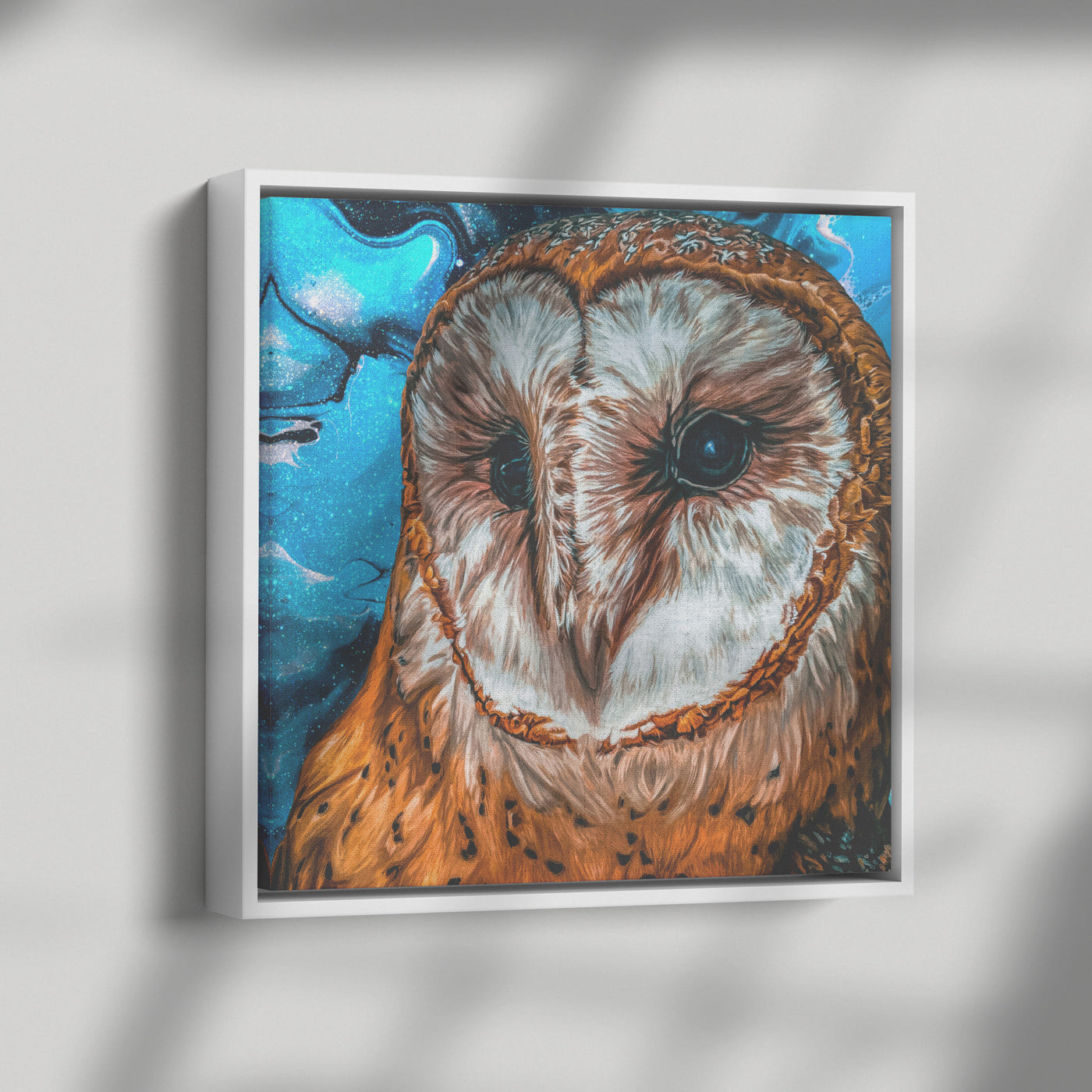 Owl Graffiti | Framed Canvas Print
