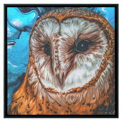 Owl Graffiti | Framed Canvas Print