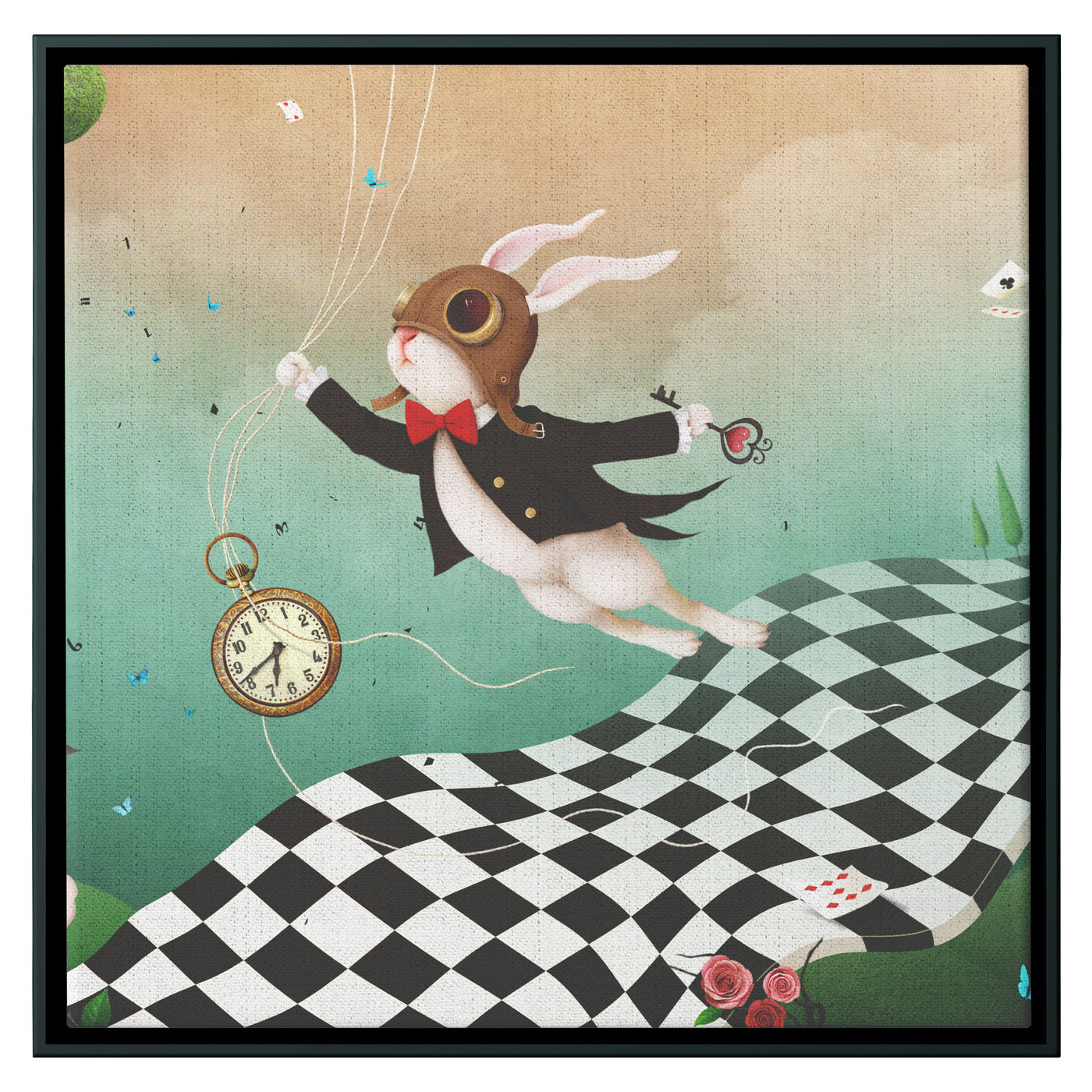 Rabbit Is Always Late | Framed Canvas Print