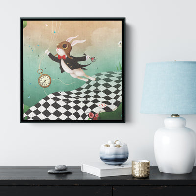 Rabbit Is Always Late | Framed Canvas Print
