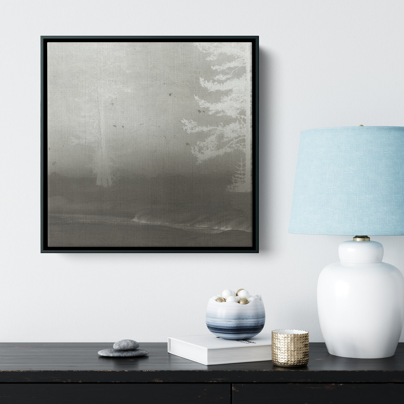 Retro Inverted Forest | Framed Canvas Print