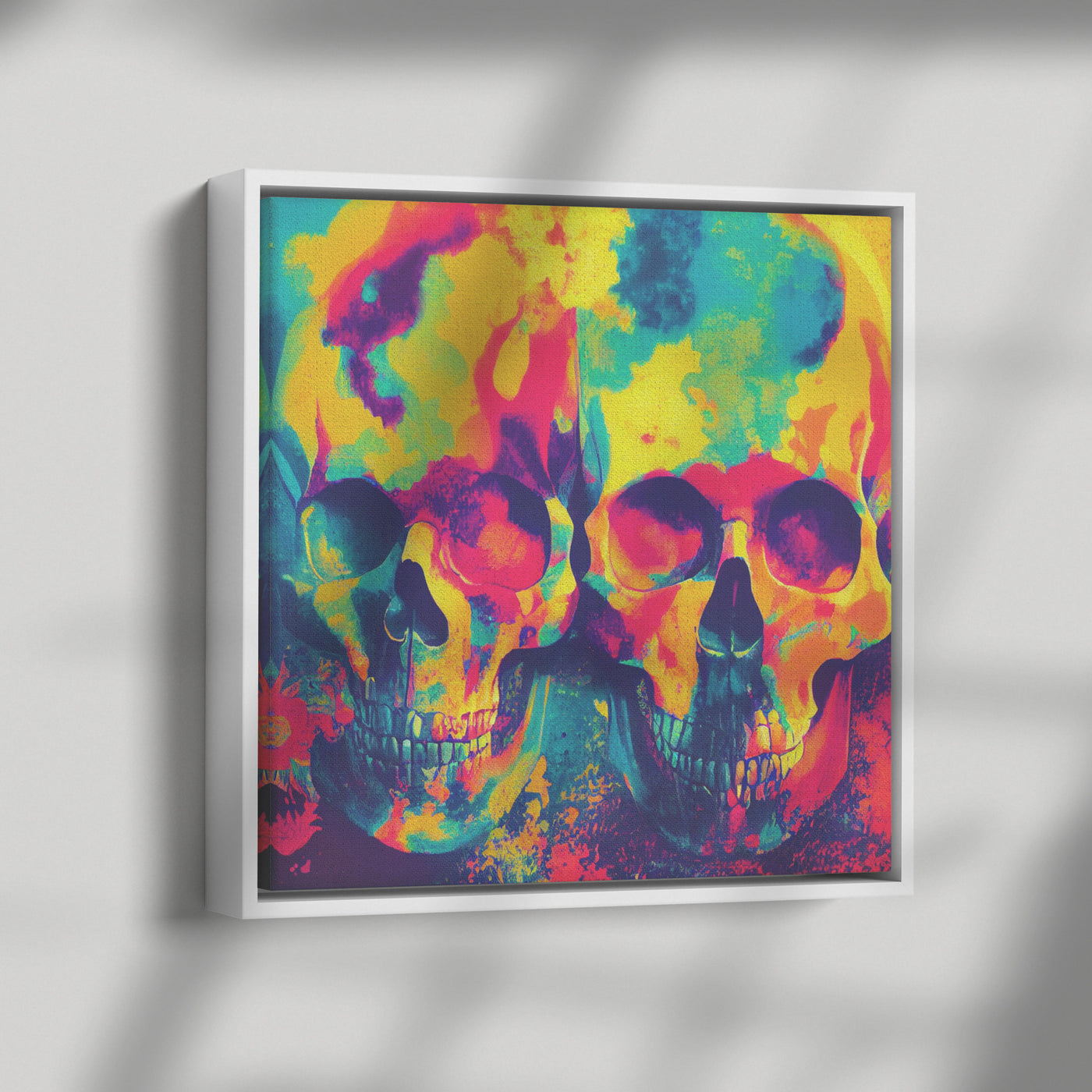 Tie Dye Skull Pop Art 2 | Framed Canvas Print