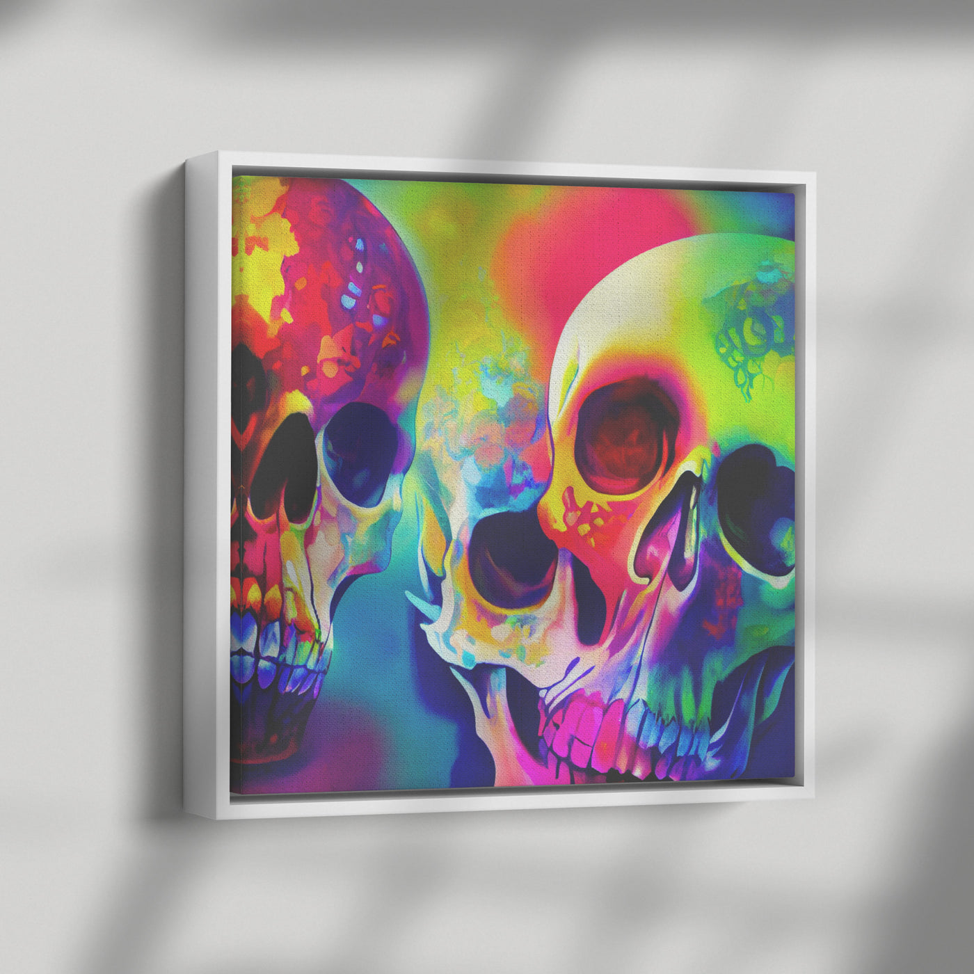 Tie Dye Skull Pop Art 3 | Framed Canvas Print
