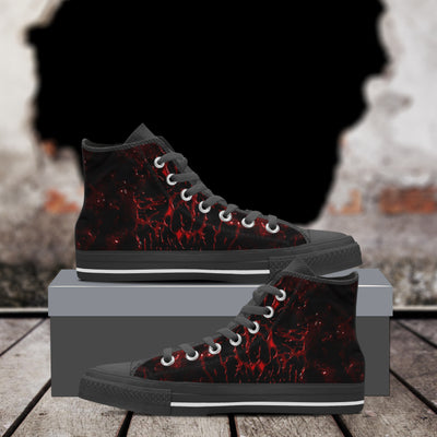 Gray Bloody Skull Decor | Women's Classic High Top Canvas Shoes