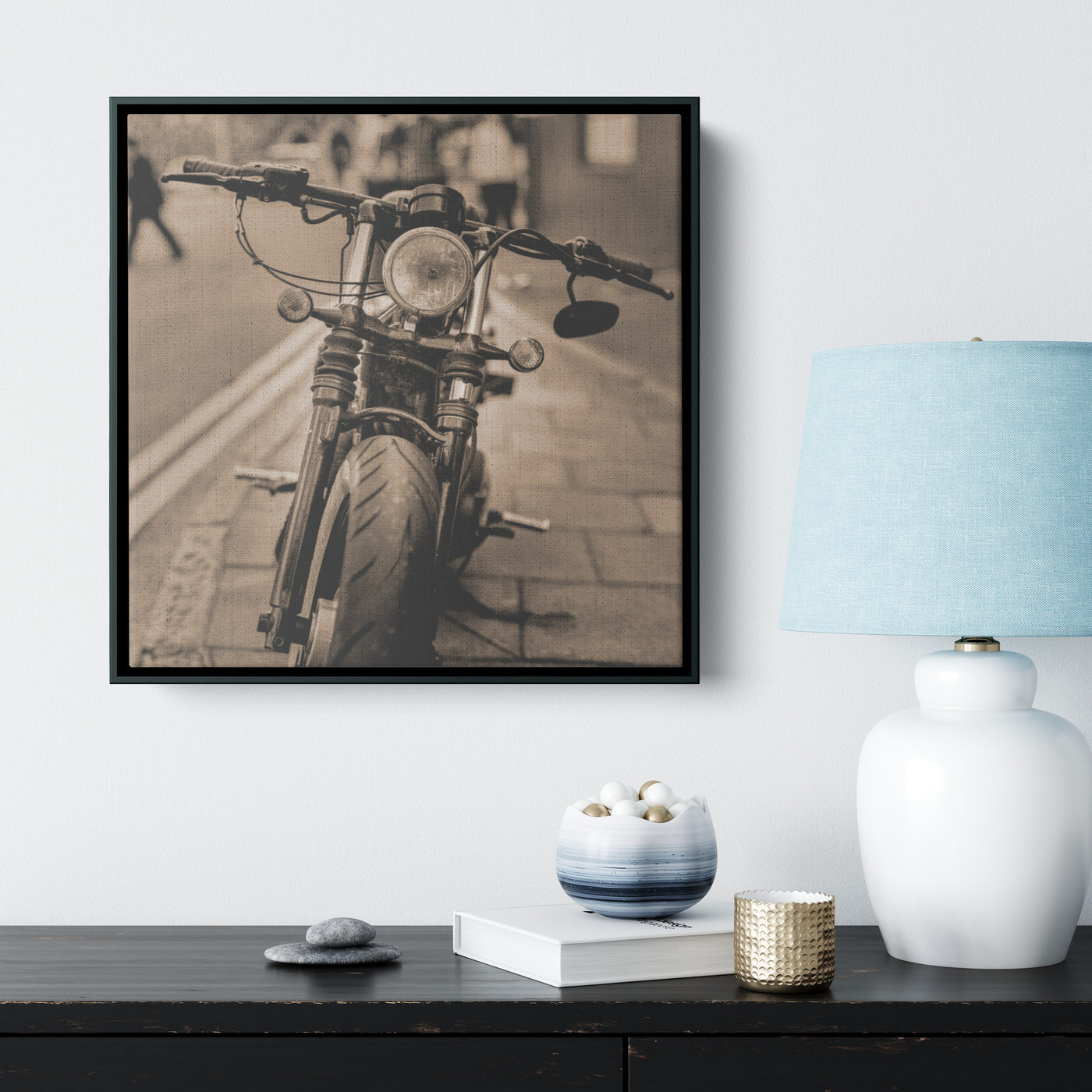 Vintage Motorcycle | Framed Canvas Print