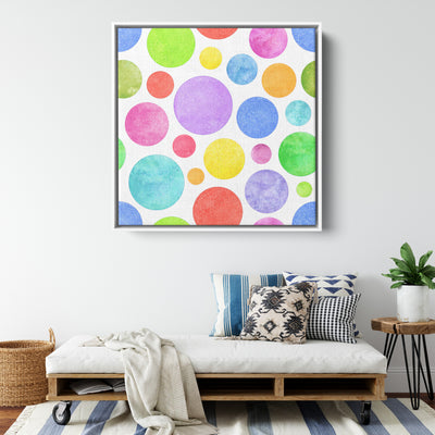 Watercolor Circles | Framed Canvas Print