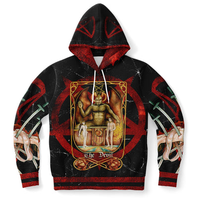 Gray The Devil Tarot Card | Athletic Hoodie