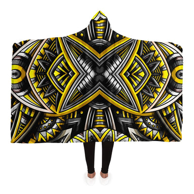Dark Khaki Festival Clothes Tribal Lines 9 | Hooded Blanket