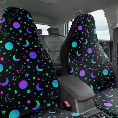 Dark Slate Gray Tie Dye Moons & Celestial Bodies 1 | Car Seat Covers