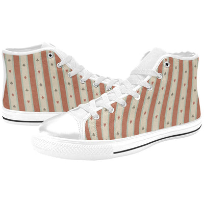 Light Gray Alice Playing Cards Wallpaper | Women's Classic High Top Canvas Shoes