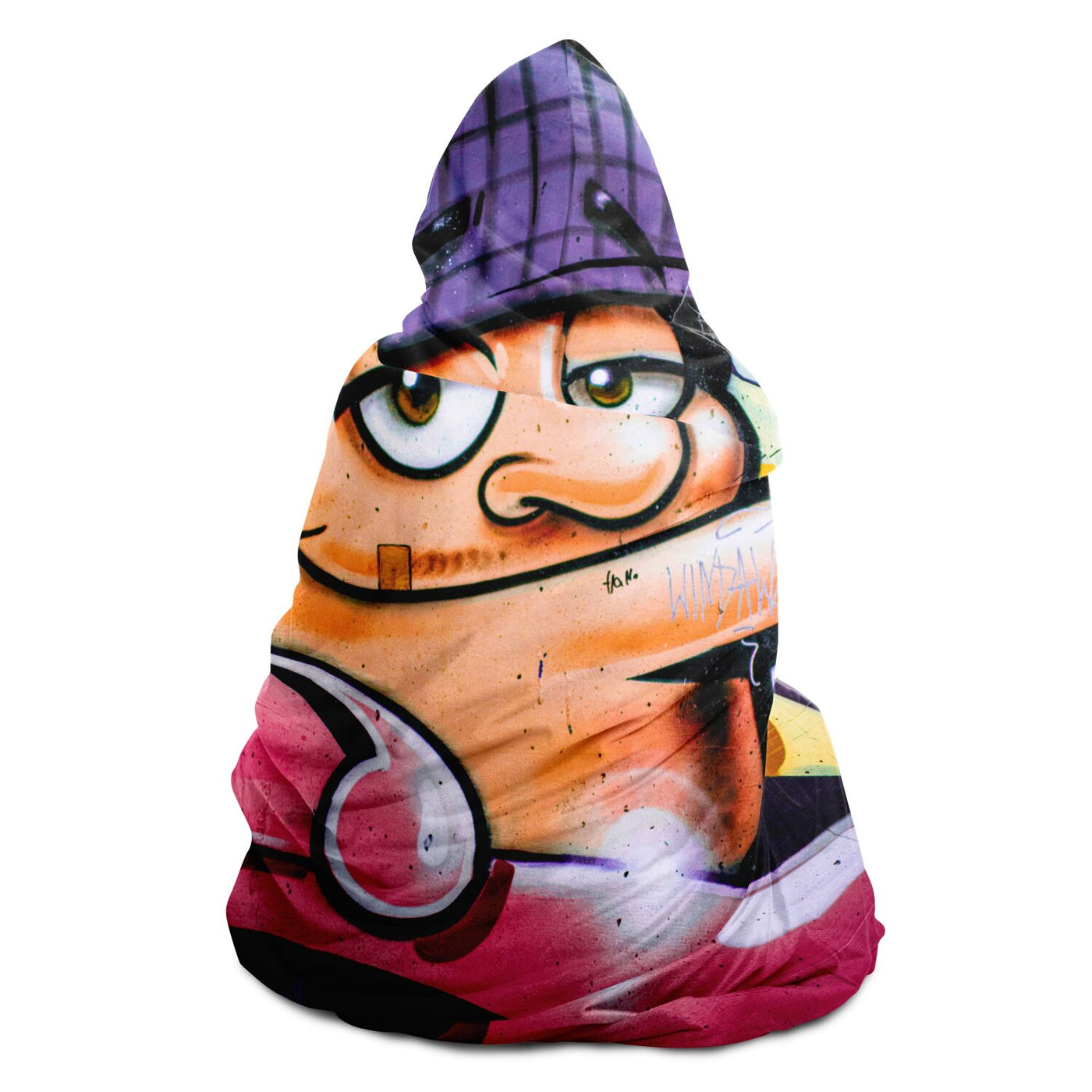 Rosy Brown graffiti 24 Hooded Blanket-Frontside-Design_Template copy