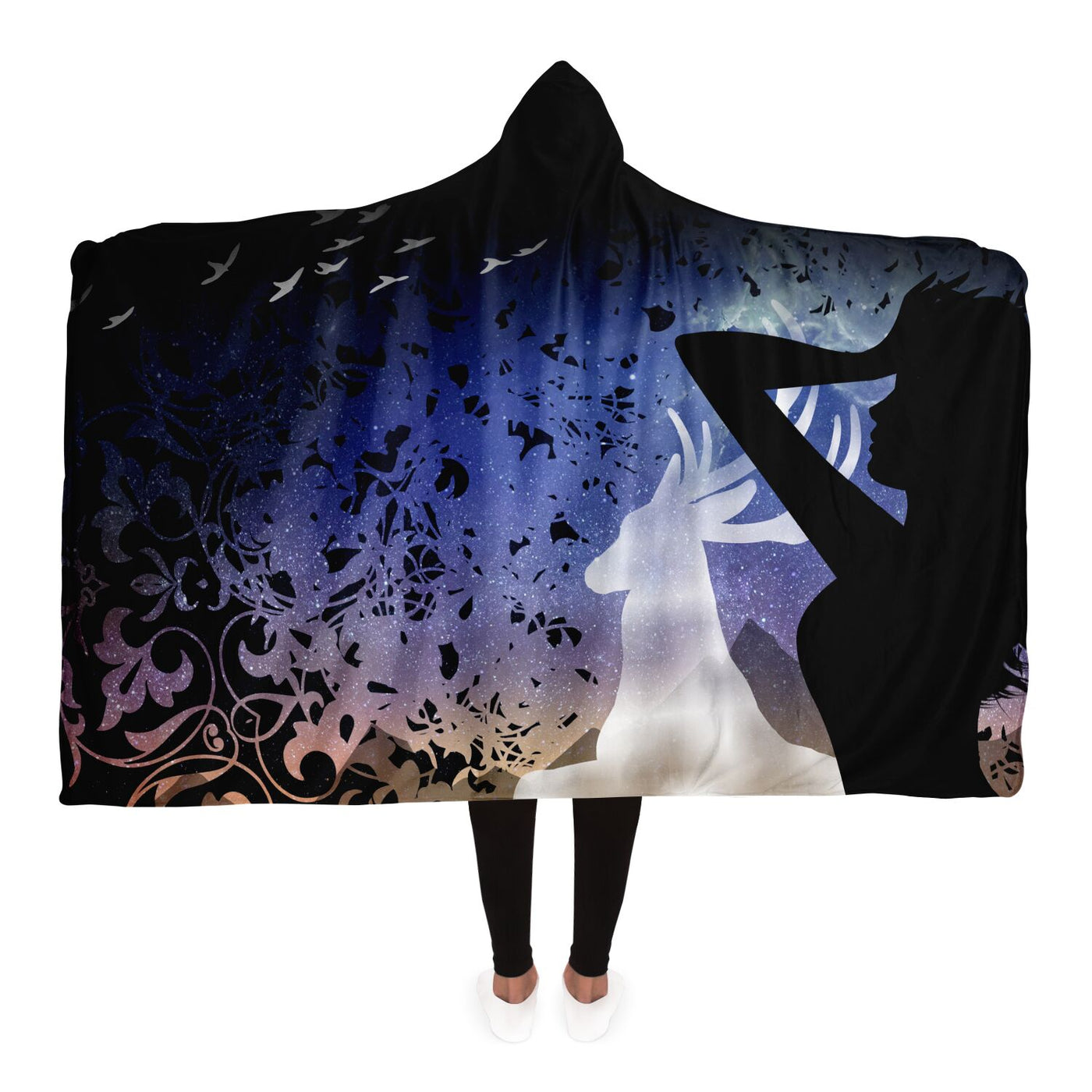 Gray starry 5 Hooded Blanket-Frontside-Design_Template copy