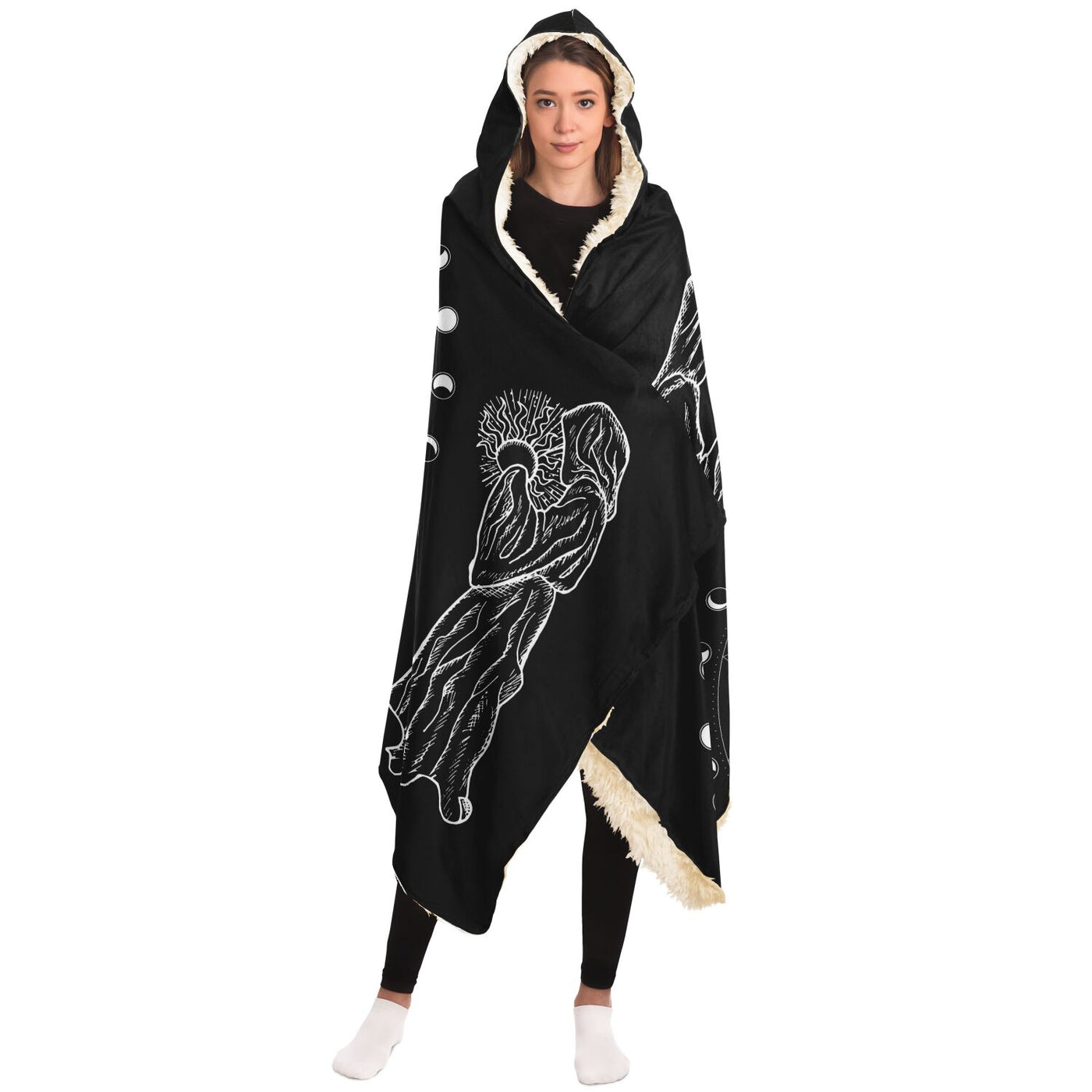 Light Gray witchy 1 Hooded Blanket-Frontside-Design_Template copy