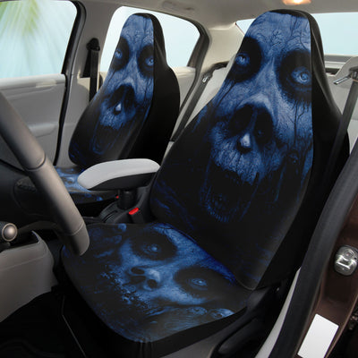 Black Hells Mouth Blue Gothic Art | Car Seat Covers