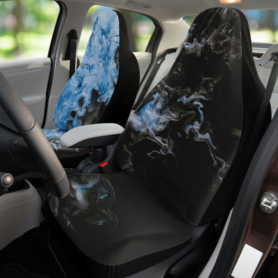 Black Flowing Metallic Blue | Car Seat Covers
