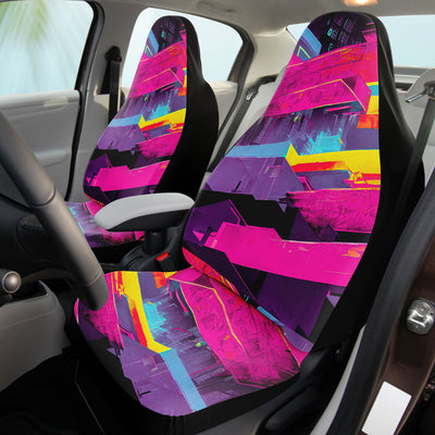 Pale Violet Red Futuristic Neon 5 | Car Seat Covers